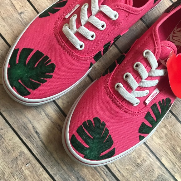 Pink hand painted vans, kids size 6 - Picture 3 of 13